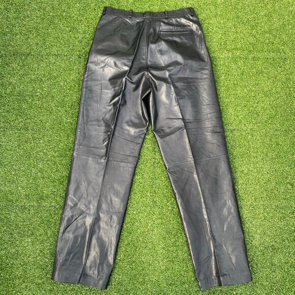 Georgetown Leather Design Men's Vintage Black Leather Pants - Picture 4 of 6